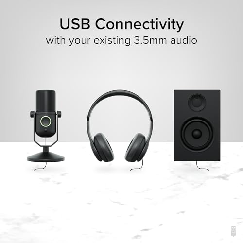 Plugable USB Audio Adapter Adds 3.5mm Speaker and Microphone Ports Because Your Laptop or PC Lacks an Audio Jack; Compact External Sound Card Replacement, Plug-and-Play for Windows, Mac, Linux