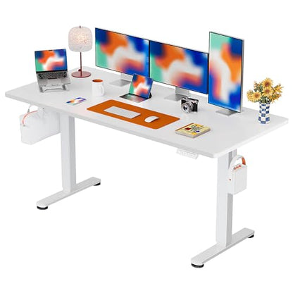 ErGear Height Adjustable Electric Standing Desk, 71 x 30 Inches Sit Stand up Desk, Memory Computer Home Office Desk, White - color: White, size: 70.9 X 29.5 Inches