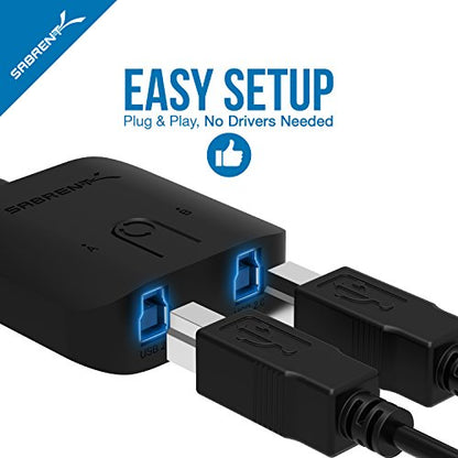 SABRENT USB 3.0 Sharing Switch for Multiple Computers and Peripherals LED Device Indicators (USB-SW30) Black - size: 1 Count (Pack of 1)