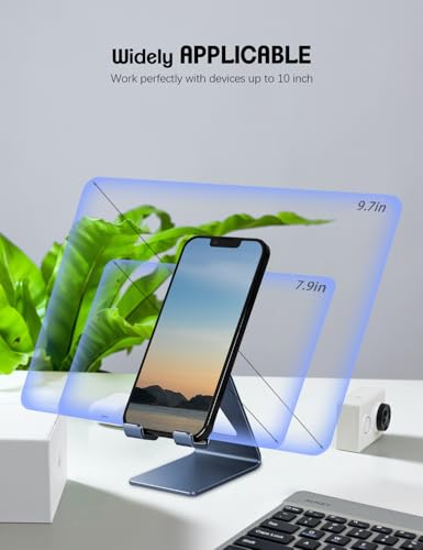 Aoviho Desk Cell Phone Stand Phone Holder - Aluminum Phone Cradle Dock for iPhone 13 12 pro 11 X Xs max 8 7 6 6s Plus SE 5 5s SE Samsung, All Smart Phones (Navy Blue) - color: Navy Blue