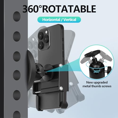 Vinkqiado Gym Magnetic Phone Holder, All Metal Magnet Base Phone Mount for Gym Equipment, Tractor, Refrigerator, Forklift, or Any Ferrous Metal Surface, Compatible with All Smartphones (Large Base) - size: 88mm Base