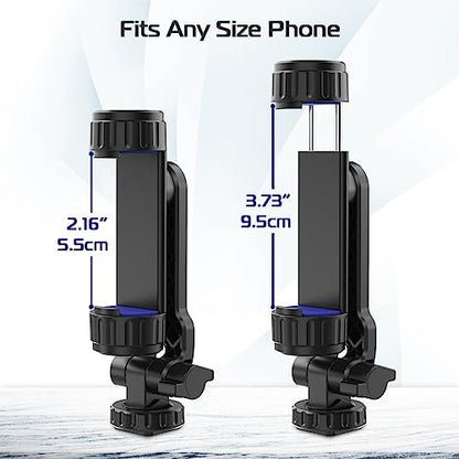 Kaitezenz Cell Phone Tripod Mount, Universal Tripod Phone Mount with 2 Cold Shoes, 360° Rotates 180° Tilts Camera Hot Shoe Phone Mount Smartphone Tripod Holder Adapter for iPhone Samsung All Phone