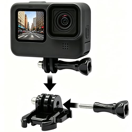 Quick Release Buckle Clip Basic Mount, Vertical Surface J-Hook Buckle Mount Base with Long Thumb Screws Kit for Most Action Camera