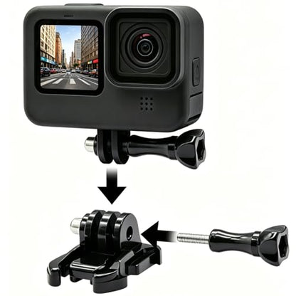 Quick Release Buckle Clip Basic Mount, Vertical Surface J-Hook Buckle Mount Base with Long Thumb Screws Kit for Most Action Camera