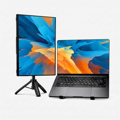 Portable Travel Monitor Stand, Height Adjustable Magnetic Metal Tripod Mount for 15.6'' Portable Monitor, Foldable Vertical Screen Holder Fits 4.7-18.5'' Monitors & Tablets/Smartphones