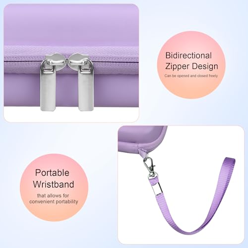 Elonbo Carrying Case for Canon PowerShot ELPH 360 HS A/ 360 HS/ 360/ IXY 650 Digital Camera, Canon PowerShot ELPH 330/190/160/115/130/110 Camera Hard Travel Bag, Mesh Pocket fits Battery Cable, Purple - color: Purple