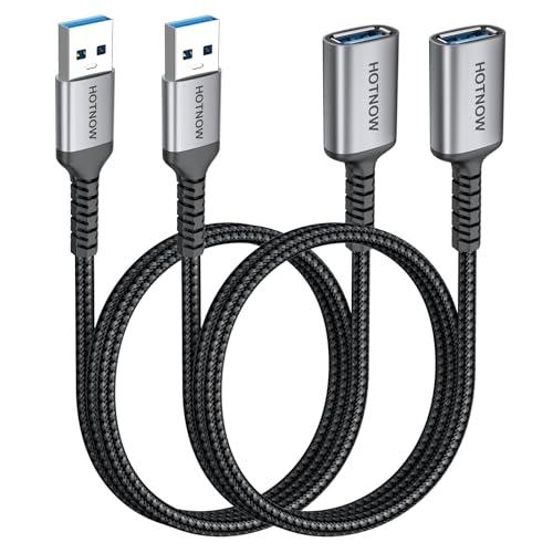 USB 3.0 Extension Cable [3FT 2Pack] Nylon Braided USB A-Male to A-Female Extender Compatible with Webcam, Camera, Hub, Mouse, Keyboard, Hard Drive, Headset,Gamepad, Printer, Memory Disk. - size: 3FT