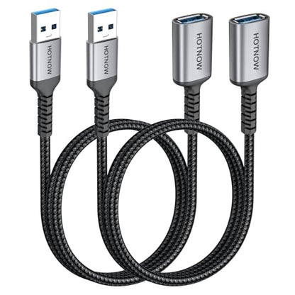 USB 3.0 Extension Cable [3FT 2Pack] Nylon Braided USB A-Male to A-Female Extender Compatible with Webcam, Camera, Hub, Mouse, Keyboard, Hard Drive, Headset,Gamepad, Printer, Memory Disk. - size: 3FT