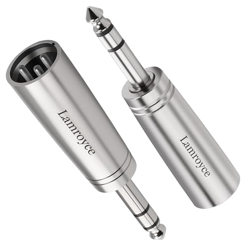 1/4 Inch (6.35mm) to XLR Adapter 2 Pack, 1/4" 6.35mm TRS Stereo Male to 3-Pin XLR Male Balanced Mic Audio Converter Connector for Microphone Preamp, Mixer, Speaker, Amplifiers, Audio Interface - color: 6.35mm TRS Male to XLR Male, size: 2 Pack
