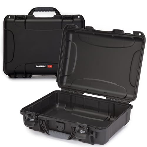 NANUK 910 Empty Waterproof Hard Case – 14.3” x 11.1” x 4.7”, Protective Case for Gear – Impact-Resistant, Dustproof, Airline Carry-On Approved – Made in Canada, Black - color: Black, style: Empty
