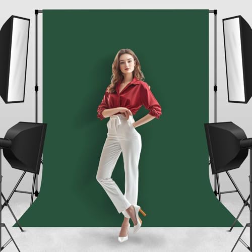 Photo Backdrop Deep Green Background Fabric Professional Photography Solution 5x7ft Seamless Design Eliminate Wrinkles Natural Theme Photography and Flower Background - color: Deep green, size: 5x7ft