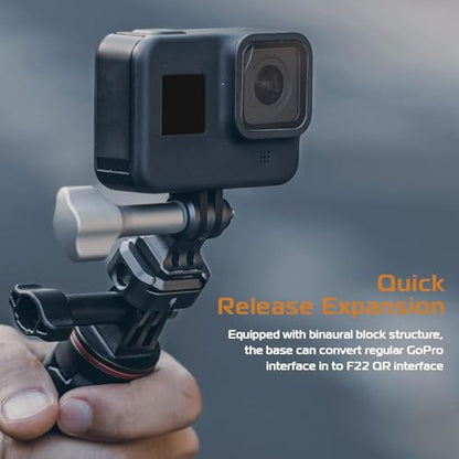 ULANZI Falcam F22 Quick Release Kit for Action Camera and DJI OSMO - Aluminum Action Camera Mounting Adapter Convert to F22 QR System with 1/4" Thread for Tripods, Selfie Sticks, Vlogging Accessories