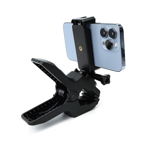Gooseneck Phone Holder Flex Clamp Clip Mount with Flexible Jaws for Desk, Pole, or Mobile Stand Adjustable Compatible with iPhone 14, 13 Pro, XS Max, XR, X, 8, 7, 6, 6s Plus and Other 4-7'' Device
