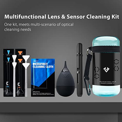 VSGO Professional Camera Cleaning Kit – for Canon, Nikon, Sony, DSLR & Mirrorless Cameras, Includes Lens Cleaning Pen, Air Blower, Sensor Swabs for Full Frame & APS-C, Microfiber Cloth - size: VS-A7E-for Sensor & Lens