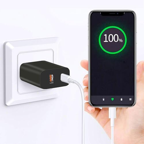 3 Pack USB C Charger Block,20W USB-C & USB-A Port Charger，for i Phone 17/16/15/14/13/12/11/X/8, i Pad and More - color: 3p black