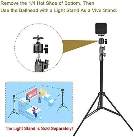 UTEBIT 2 Pack Mini Tripod Ball Head with 1/4" Camera Hot Shoe Mount, Black | 360° Vertical Pan 90° Camera Mount Adapter Photograph Attachment Accessories for Action Cameras Cam Light Microphone - size: 20mm ball head