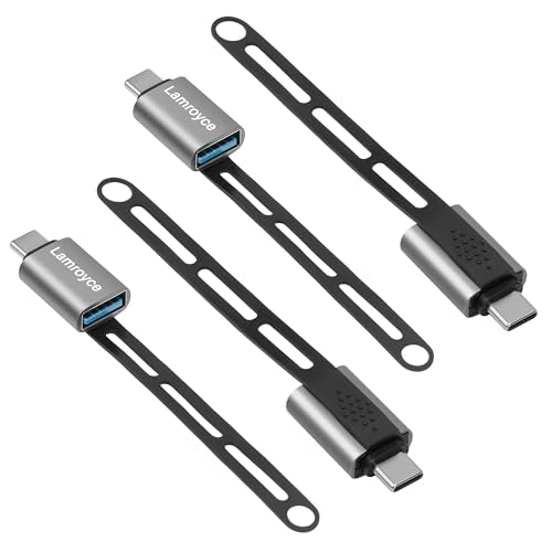 USB C 3.1 to USB 3.0 Adapter 4 Pack, Portable USB Female to USB C Male OTG Extender Converter, with Lanyard Keychain, Support fast charging and 5Gbps data transfer for iPhone17/16/15 Series,Galaxy S25 - color: USB C (Male) to USB-A (Female), size: 4 Pack