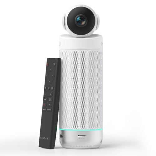KanDao Meeting S 1080P HD Conference Room Camera, AI Face Recognition and Speaker Tracking, 8 Noise Cancelling Mics, Smart Zoom, Automatic Focus, 180-Degree, Plug & Play, Compatible with Teams, Skype