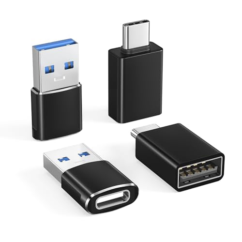 Basesailor USB to USB C Adapter with C Male to 3.0 Female Charger 4P,Thunderbolt 4 to Type A OTG Converter for MacBook,iPhone 14 13 12 Pro Max,Apple iWatch 8 7 SE,iPad 10 Air 4 5 Mini 6,Galaxy S23 S22 - size: Adapter Combo Type, style: Black