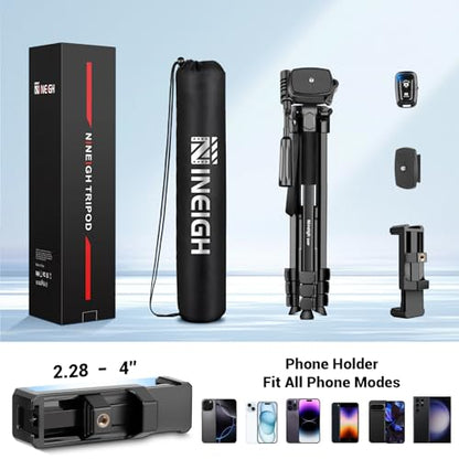 Phone Tripod, 83” Cell Phone Tripod for iPhone, Tall Tripods Selfie Stick with Remote Extendable Phone Holder Stand for Camera Photo Video Recording - size: 83 Inch