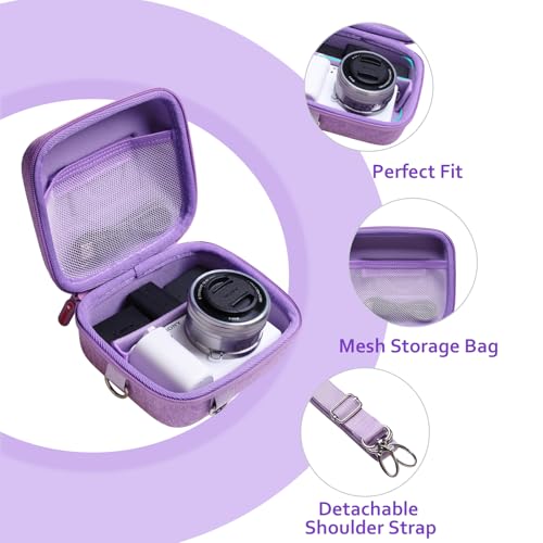 XANAD Hard Case for Sony a6400/a6700/a6100/a6000/a5000/a5100/ZV-E10/ZVE10 II or Fujifilm X100VI / X100V Digital Camera (Purple) - color: Purple
