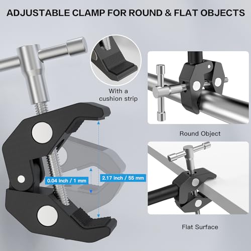 ZealSound Gooseneck Microphone Stand with Clamp, Flexible 19'' Boom Arm Mic Mount for Desk & Pipes, Compatible with Blue Yeti, Snowball, Razer, Pyle, Podcasting & Streaming