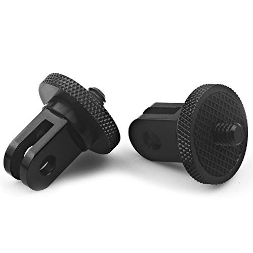 Niewalda Aluminum Camera Tripod Mount Adapter,2pcs ¼-20 Conversion Adapter for Tripod, Suitable for GoPro Hero/Sony/ Insta360 X3/ Sjcam/Action Camera and Other Standard 1/4 inch Accessories - color: black