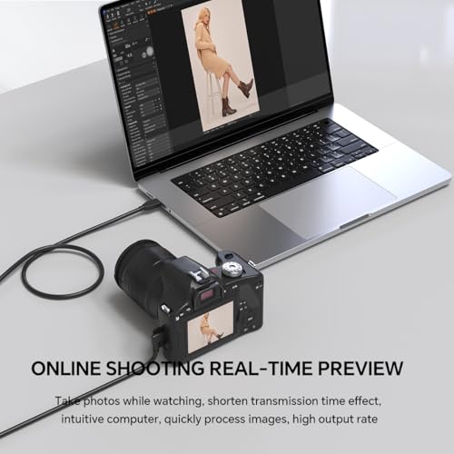 16ft USB-A to USB-C High-Speed Data Transfer Cable with Dual Magnetic Rings – Camera Connection Cable with Signal Boosting, Compatible with Hard Drives, Canon, Sony, Fujifilm, Nikon DSLR Cameras - color: L-Shaped, size: 16ft
