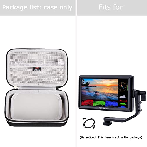 FBLFOBELI EVA Hard Carrying Case Compatible With FEELWORLD FW568 V3 6 inch DSLR Camera Field Monitor, Storage Protective Bag (Case Only)