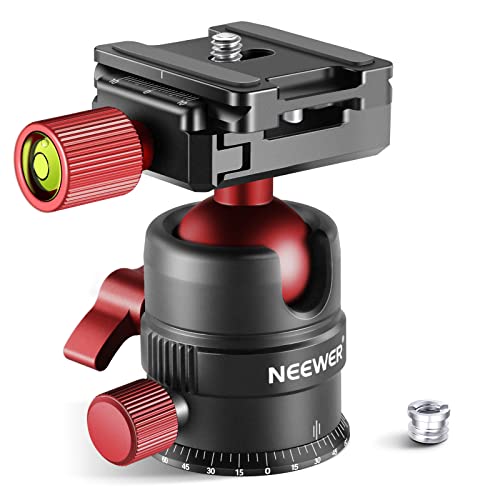 NEEWER Tripod Head, 360° Rotating Panoramic Ball Head with 1/4” Quick Shoe Plate for Tripod Monopod Slider DSLR Camera Camcorder, Max Load up to 5kg/11lb – GM28 - style: GM28