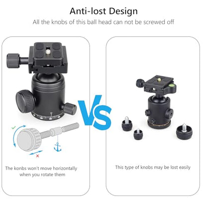 ARTCISE Tripod Ball Head Camera Tripod Ball Head Mount 36mm Diameter Ball ARTCISE All Metal CNC Professional Aluminium 360 Rotating Panoramic Ball Head Max Loading 33lbs
