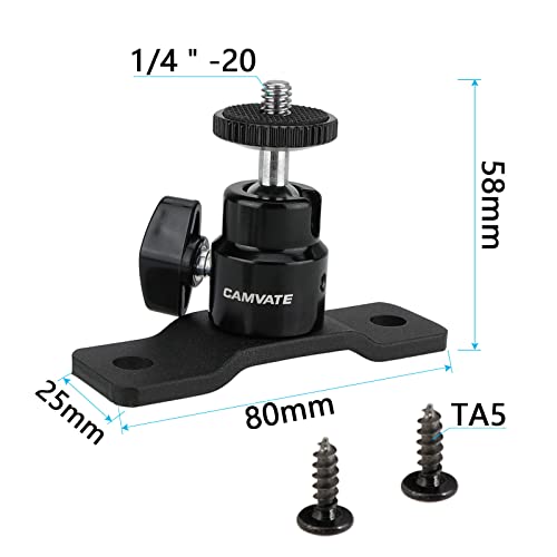 CAMVATE 1/4-20 Ball Head with Bottom Pedestal Mount for Surveillance System