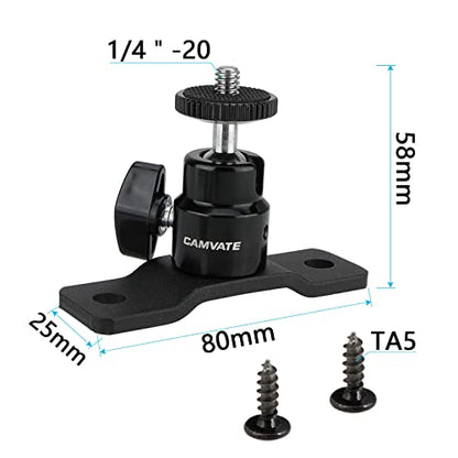 CAMVATE 1/4-20 Ball Head with Bottom Pedestal Mount for Surveillance System