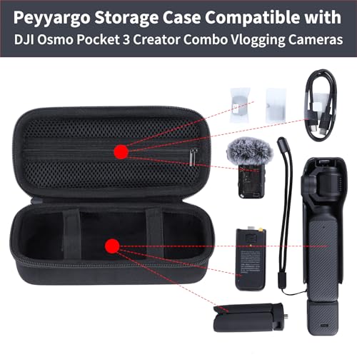 Storage Case Compatible with DJI Osmo Pocket 3 Creator Combo Vlogging Cameras (Black Case) - color: Black Case