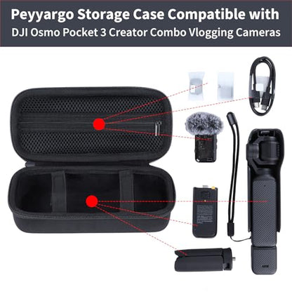 Storage Case Compatible with DJI Osmo Pocket 3 Creator Combo Vlogging Cameras (Black Case) - color: Black Case