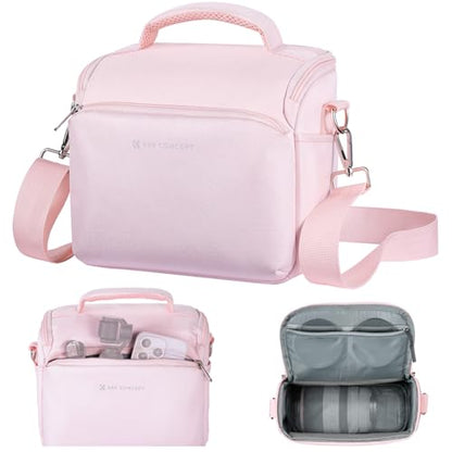 K&F CONCEPT Camera Sling Bag Small Crossbody Camera Case DSLR/SLR/Cute Compact Shoulder Photography Bags for Photographers - color: 02-pink