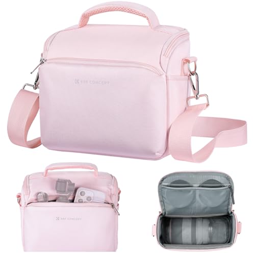 K&F CONCEPT Camera Sling Bag Small Crossbody Camera Case DSLR/SLR/Cute Compact Shoulder Photography Bags for Photographers - color: 02-pink