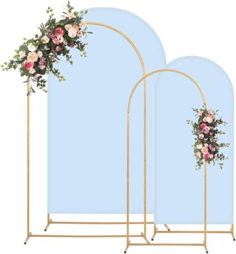 Toolterritary Metal Arch Backdrop Stand and Cover Set, 7.2FT, 6FT | Party Backdrop, Easy to Assemble, For Parties, Birthday, Baby Shower - color: Blue, size: 7.2ft, 6ft