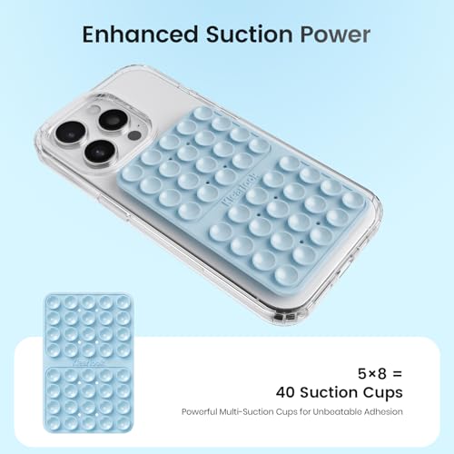 2PCS Silicone Suction Cup Phone Case Mount Double Sided, Hands-Free Phone Accessories Holder for Selfies and Videos, Silicon Sticky Phone Grip for iPhone and Android Light Pink&Light Blue - color: Light Pink&Light Blue