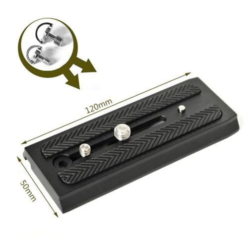 501PL 120MM Long Quick Release Plate For Manfrotto 501PL, 503, 701HDV- RC5 System Replacement (#3433PL)- Compatible with 501/503/577/701 NG Tripod Heads, With 1/4"-20 & 3/8"-16 D-Ring Screw - color: Long Version (120mm)