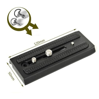 501PL 120MM Long Quick Release Plate For Manfrotto 501PL, 503, 701HDV- RC5 System Replacement (#3433PL)- Compatible with 501/503/577/701 NG Tripod Heads, With 1/4"-20 & 3/8"-16 D-Ring Screw - color: Long Version (120mm)