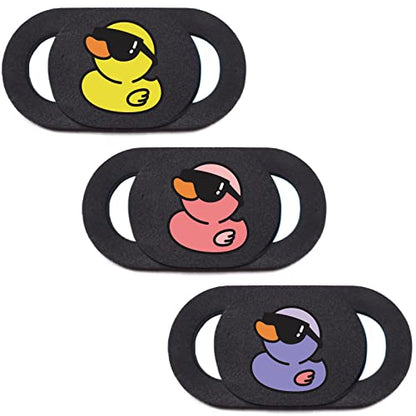 Laptop Camera Cover Slide Webcam Cover for Privacy Fits for Mini PC, PC, Surface, Tablet, Desktop Computer, Smart phone - 3 Packs, Cool Duck - color: Duck