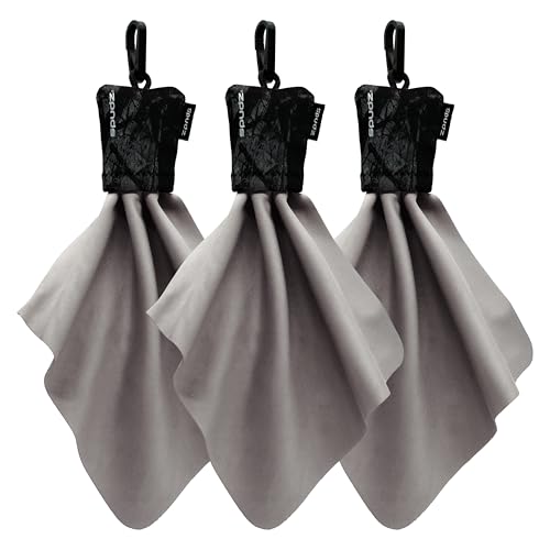 SPUDZ Classic Microfiber Lens Cleaner – Clip-On Pouch, Washable – for Binoculars, Scopes, Glasses, Screens | Classic | Stealth Shadow, 6 x 6 Inch (3-Pack) - color: Stealth Shadow, size: 6 x 6 Inch (3-Pack)