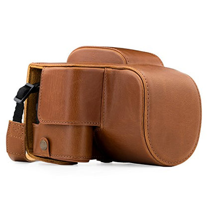 MegaGear Panasonic Lumix DC-FZ80, FZ82 Ever Ready Leather Camera Case and Strap, with Battery Access - Light Brown - MG1225 - color: Light Brown