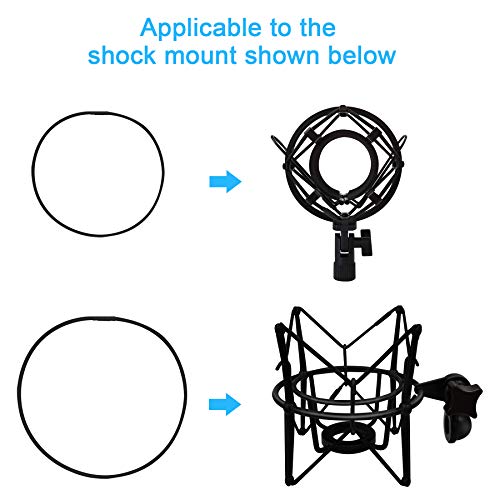 Universal Elastic Bands Replacement for Microphone Shock Mount Mic Holder Clamp Clip Anti-aging Rubber Rings, 6PCS (black)