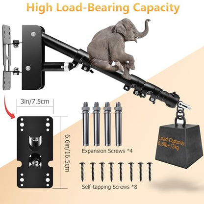 MACTREM Ring Light Wall Mount,44’’/110cm Wall Mounting Triangle Boom Arm for Strobe Light, Photography, Softbox, Reflector,Umbrella,Studio Video Light, Support 180°Rotation - size: 110cm