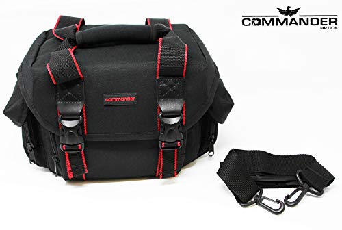 Commander Optics Medium/Large Camera Carrying Case for Nikon, Sony, Pentax, Olympus Panasonic, Samsung, and Canon Rebel DSLR 11 x 7 x 7 Inches Black Bag