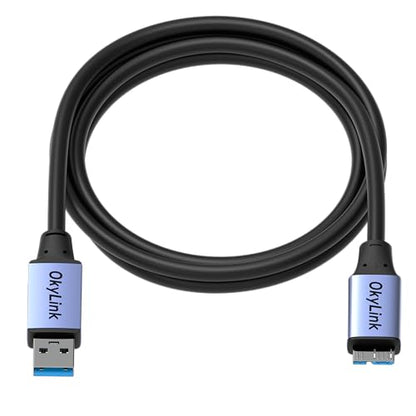OkyLink USB 3.0 A to Micro-B Cable, Male to Male, 5Gbps 5ft | 1.5M, 3.2 Gen 1, for External Hard Drive HDD SSD - color: Gray USB3.0, size: 5ft (1.5m)