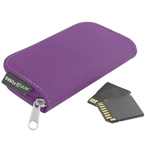 Eco-Fused Memory Card Case - Fits up to 22x SD, SDHC, Micro SD, Mini SD and 4X CF - Holder with 22 Slots (Purple / 22 Slots - 1 Pack) - color: Purple / 22 slots - 1 pack