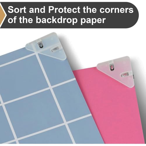 Meking Photo 2PCS L-Bracket and 2PCS Paper Clips for Photo Backdrop Board, Support Props Kit for Product Photography Backdrop - size: 2PCS L-Bracket&2PCS Paper Clips